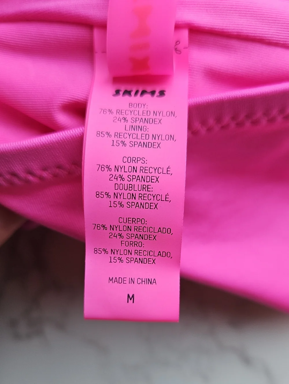 SKIMS Hot Pink Bandeau Swim Top M